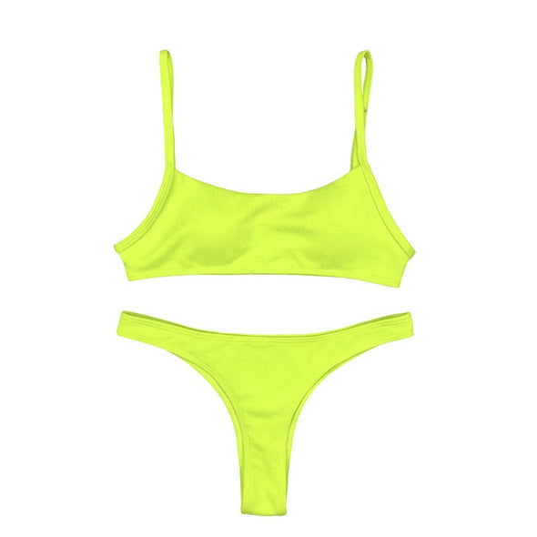 Ava Neon Green Thong Bikini