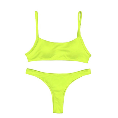 Ava Neon Yellow Thong Bikini