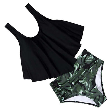 Emmy Black Leaf Tankini