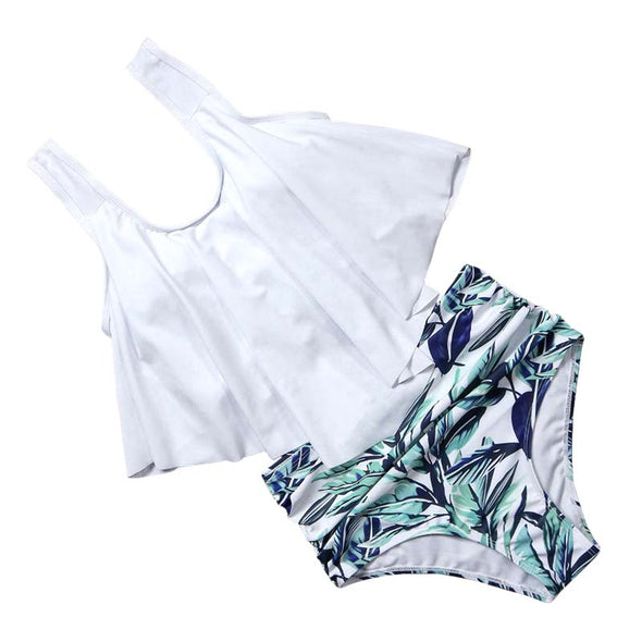 Emmy White Snake Tankini