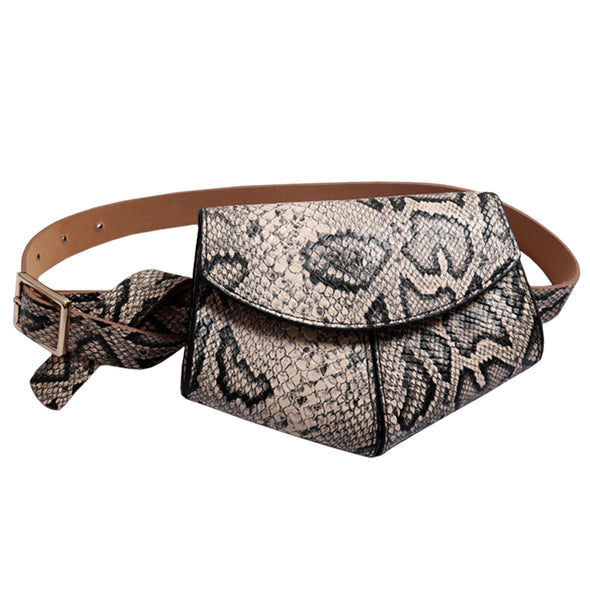 Addison Tan Snake Fanny Pack