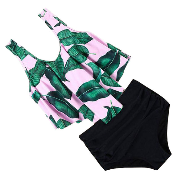 Emmy Black Leaf Tankini