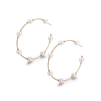 Pearl Hoop Earrings