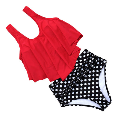 Emmy Red Polka Tankini